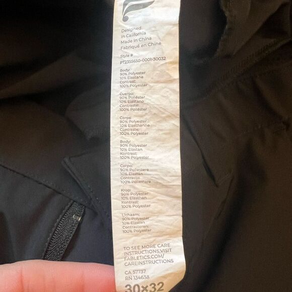 Fabletics Black Nylon men’s  pants 30x32. NWOT. - Picture 6 of 9